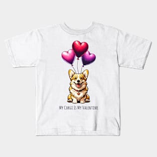 My Corgi Is My Valentine Kids T-Shirt